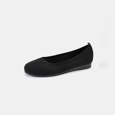 Blue Zone Planet | Round Toe Knit Ballet Flats BLUE ZONE PLANET