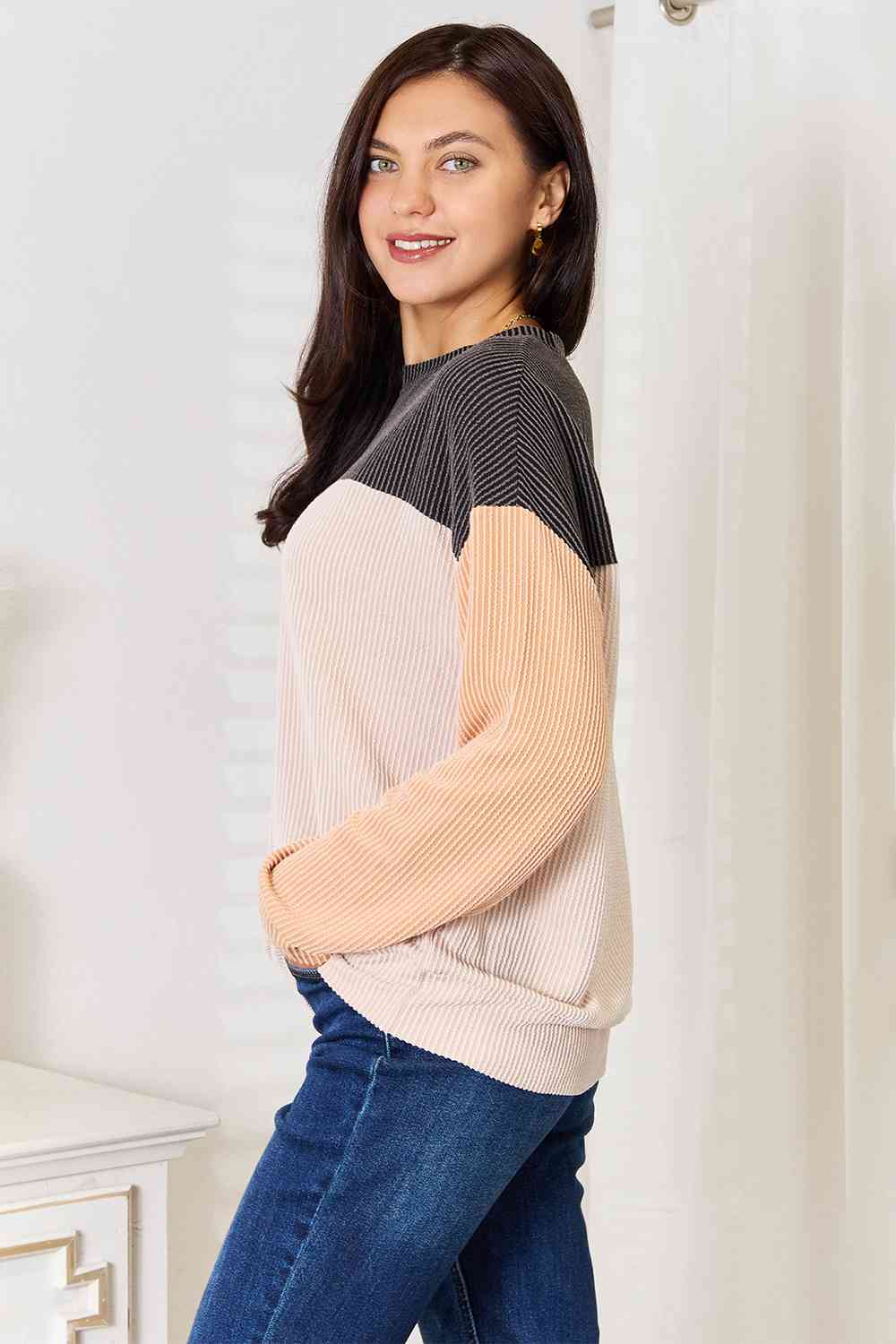 Blue Zone Planet | Double Take Color Block Dropped Shoulder T-Shirt BLUE ZONE PLANET