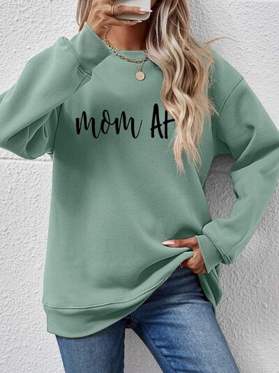 Letter Graphic Dropped Shoulder Sweatshirt BLUE ZONE PLANET