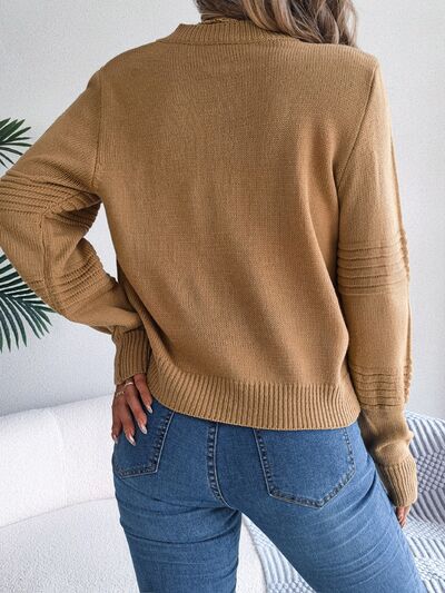 Blue Zone Planet | Round Neck Long Sleeve Sweater BLUE ZONE PLANET