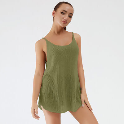 Blue Zone Planet | Scoop Neck Spaghetti Strap Knit Cami BLUE ZONE PLANET