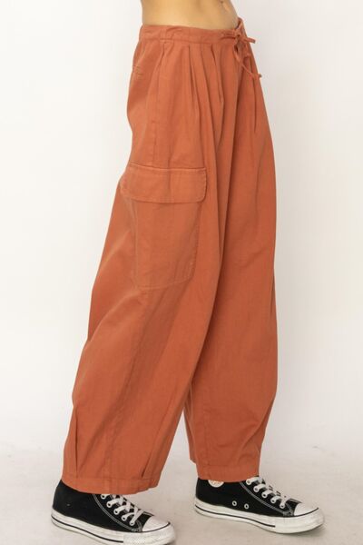 Blue Zone Planet |  HYFVE Drawstring Cargo Wide Leg Pants BLUE ZONE PLANET