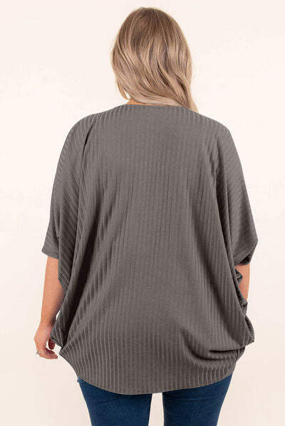 Blue Zone Planet | Plus Size Ribbed Cocoon Cover Up BLUE ZONE PLANET