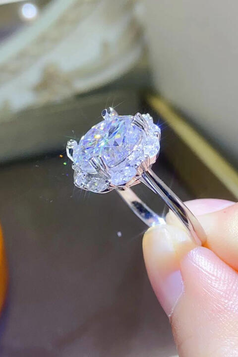 5 Carat Moissanite 925 Sterling Silver Ring BLUE ZONE PLANET