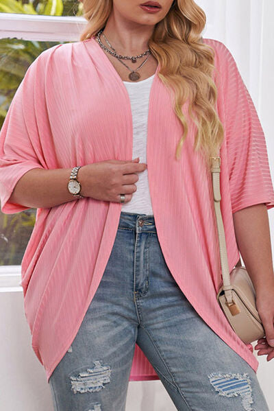 Blue Zone Planet | Plus Size Ribbed Cocoon Cover Up BLUE ZONE PLANET