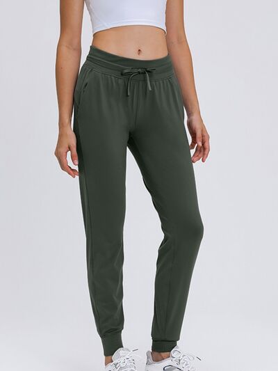 Double Take Tied Joggers with Pockets BLUE ZONE PLANET