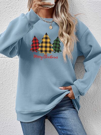 MERRY CHRISTMAS Dropped Shoulder Sweatshirt BLUE ZONE PLANET