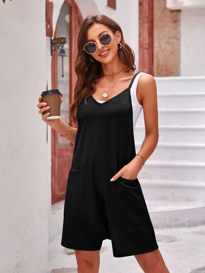 Blue Zone Planet | Spaghetti Strap Romper with Pockets BLUE ZONE PLANET