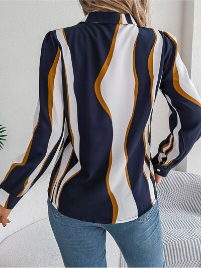 Blue Zone Planet | Printed Button Up Long Sleeve Shirt BLUE ZONE PLANET