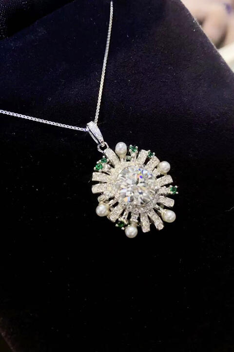 2 Carat Moissanite 925 Sterling Silver Necklace BLUE ZONE PLANET