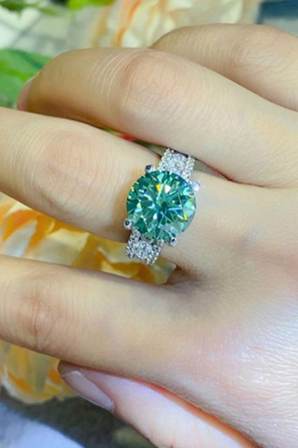 5 Carat Moissanite 4-Prong Wide Band Ring BLUE ZONE PLANET