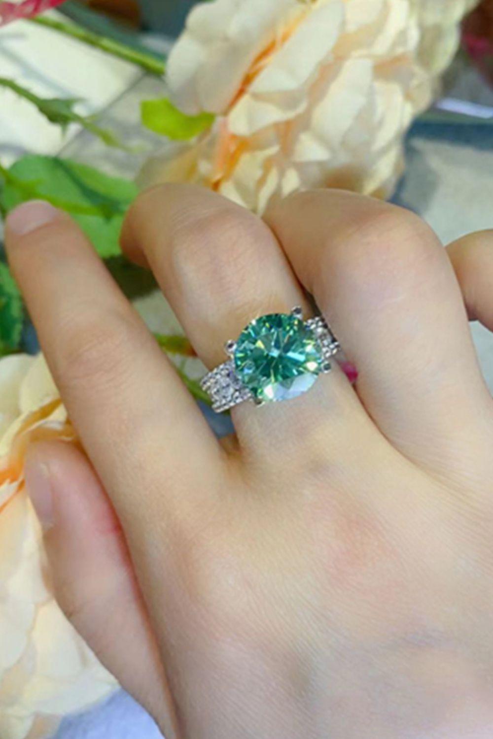 5 Carat Moissanite 4-Prong Wide Band Ring BLUE ZONE PLANET