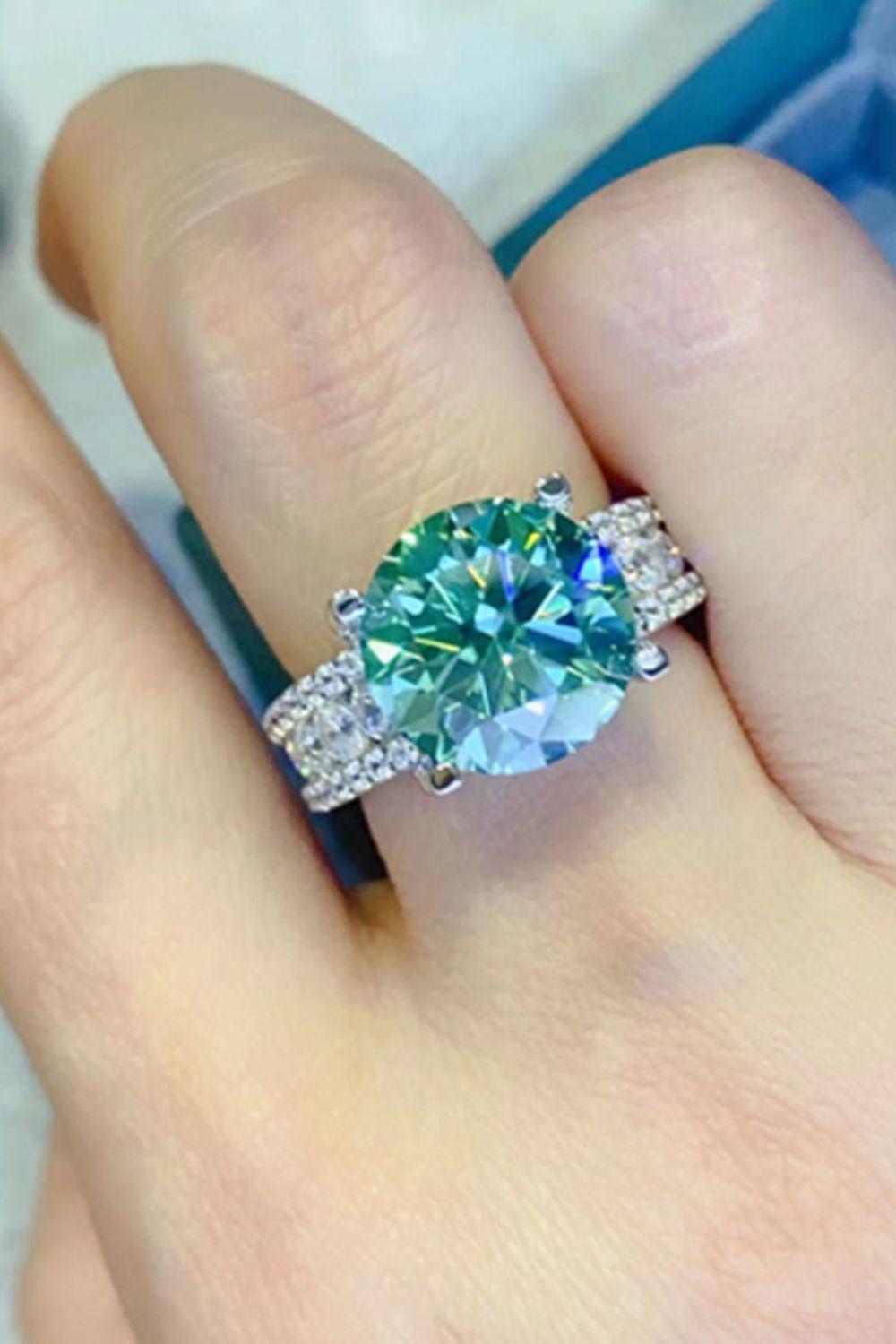 5 Carat Moissanite 4-Prong Wide Band Ring BLUE ZONE PLANET