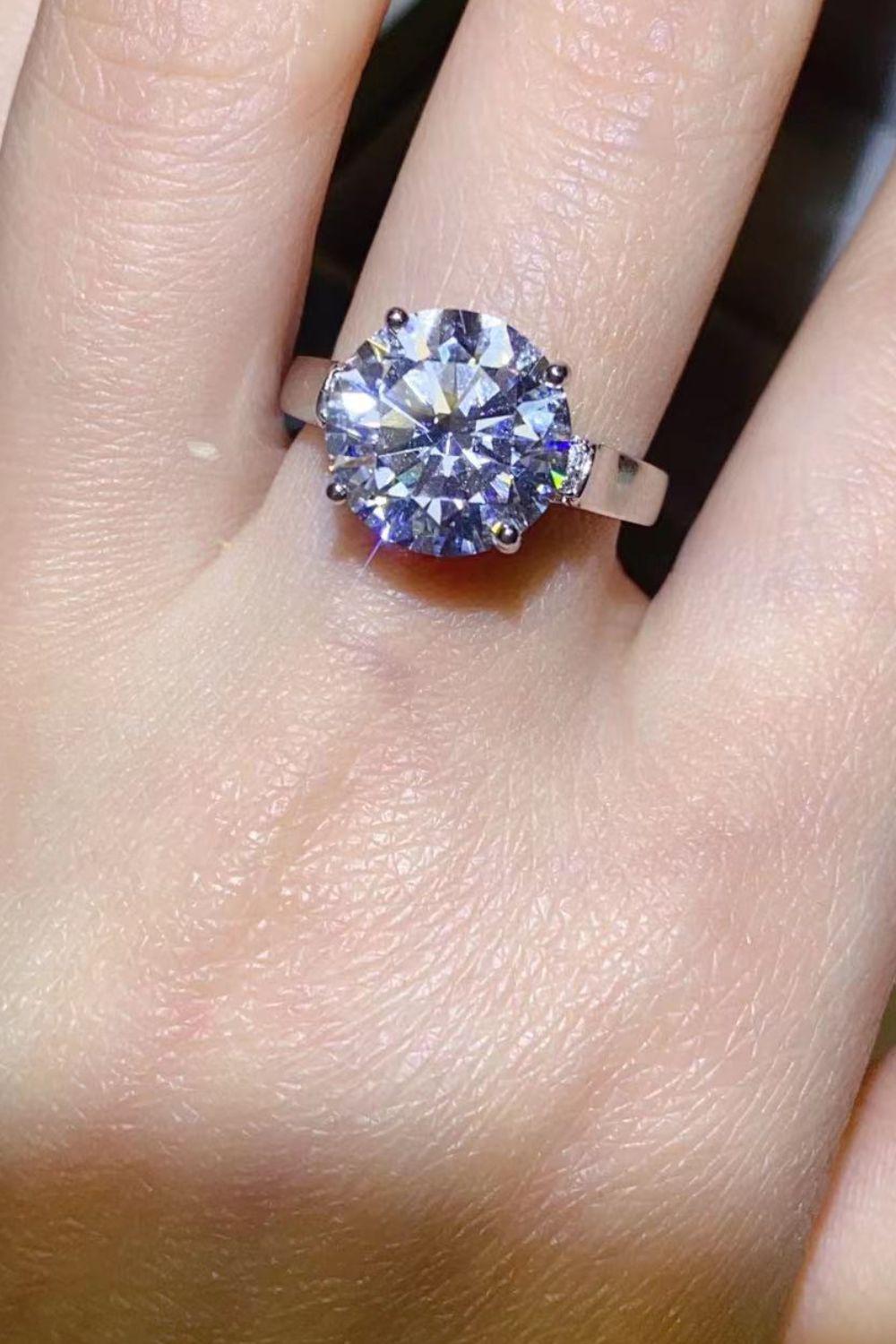 5 Carat Moissanite Platinum-Plated Ring BLUE ZONE PLANET