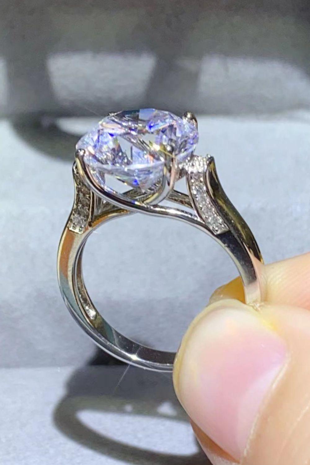 5 Carat Moissanite Platinum-Plated Ring BLUE ZONE PLANET