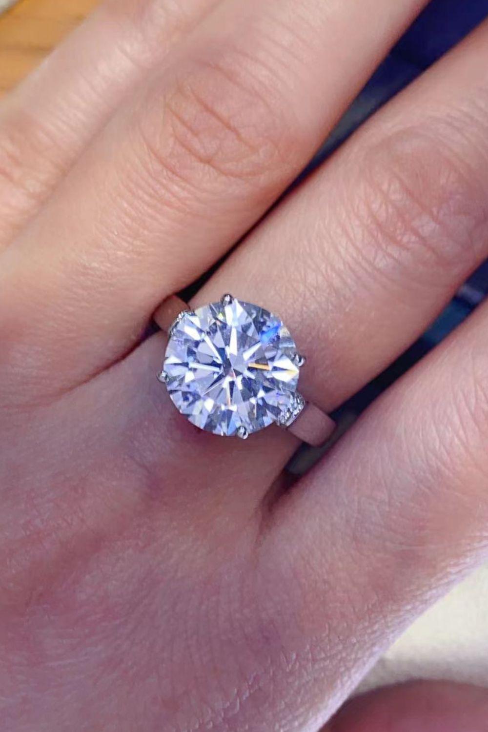 5 Carat Moissanite Platinum-Plated Ring BLUE ZONE PLANET