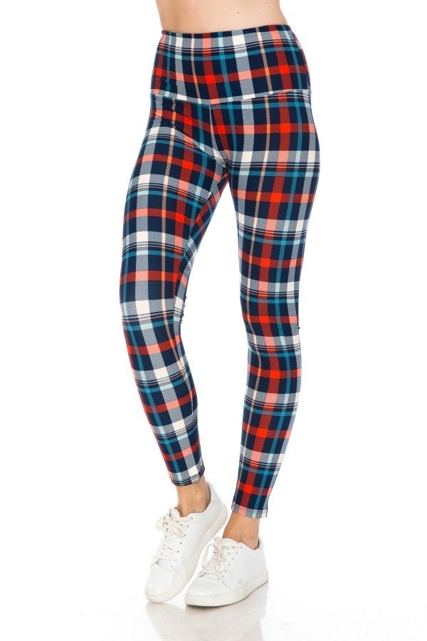 5-inch Long Yoga Style Banded Lined Tie Dye Printed Knit Legging With High Waist. Blue Zone Planet