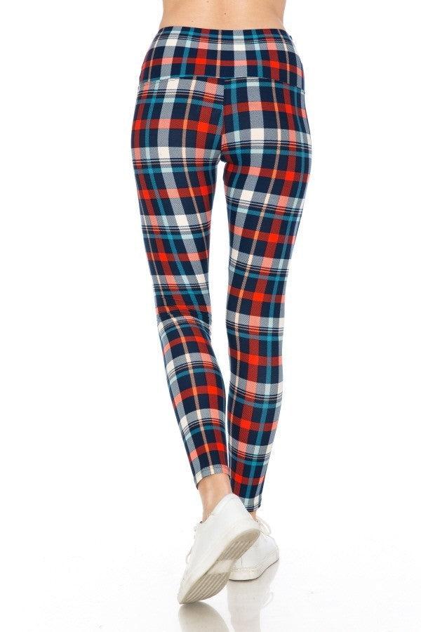 5-inch Long Yoga Style Banded Lined Tie Dye Printed Knit Legging With High Waist. Blue Zone Planet