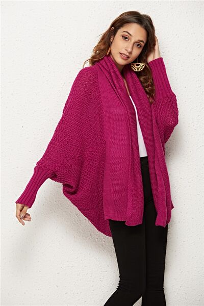 Open Front Batwing Sleeve Cardigan BLUE ZONE PLANET