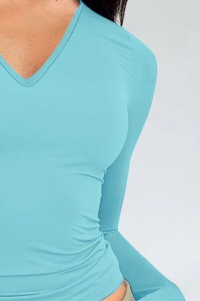 Blue Zone Planet | V-Neck Long Sleeve T-Shirt BLUE ZONE PLANET