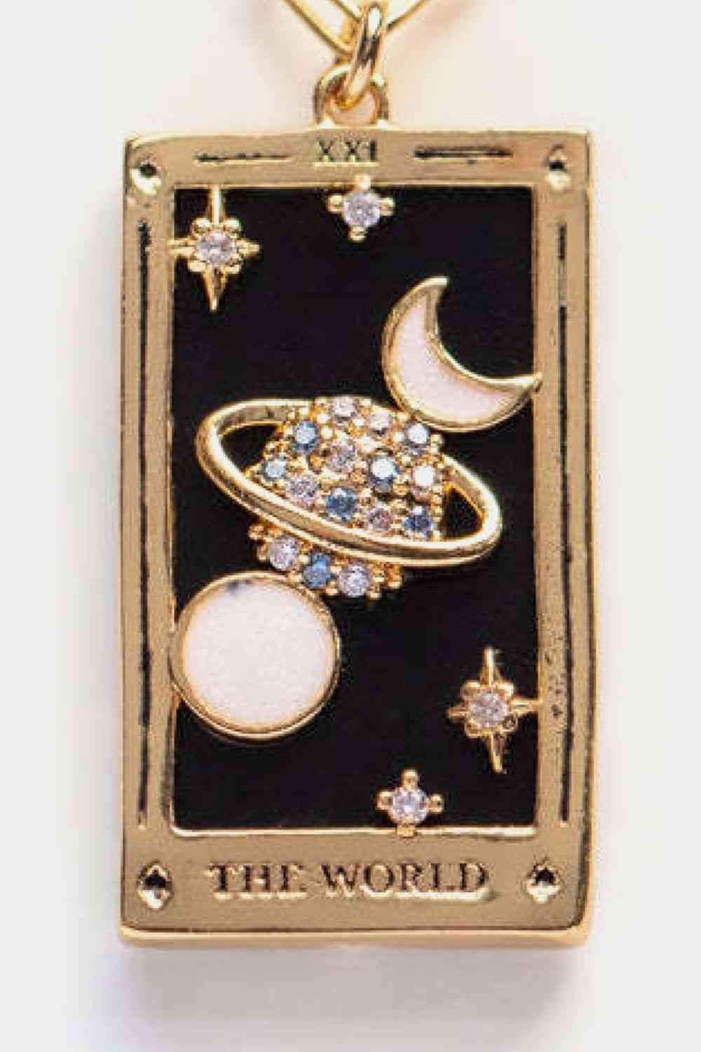 Tarot Card Pendant Stainless Steel Necklace BLUE ZONE PLANET
