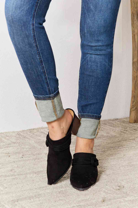 East Lion Corp Pointed-Toe Braided Trim Mules BLUE ZONE PLANET