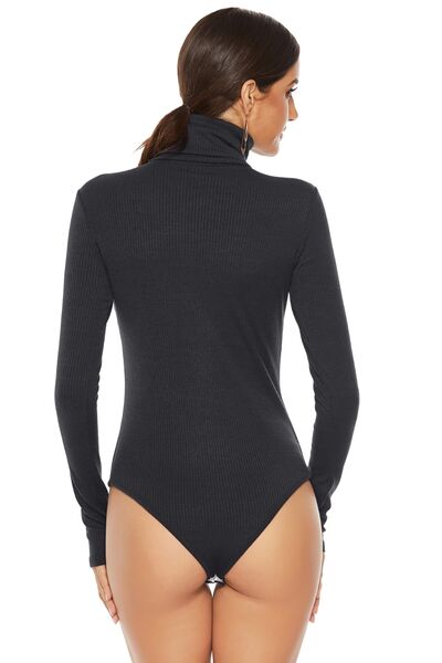 Blue Zone Planet | Ribbed Turtleneck Long Sleeve Bodysuit BLUE ZONE PLANET