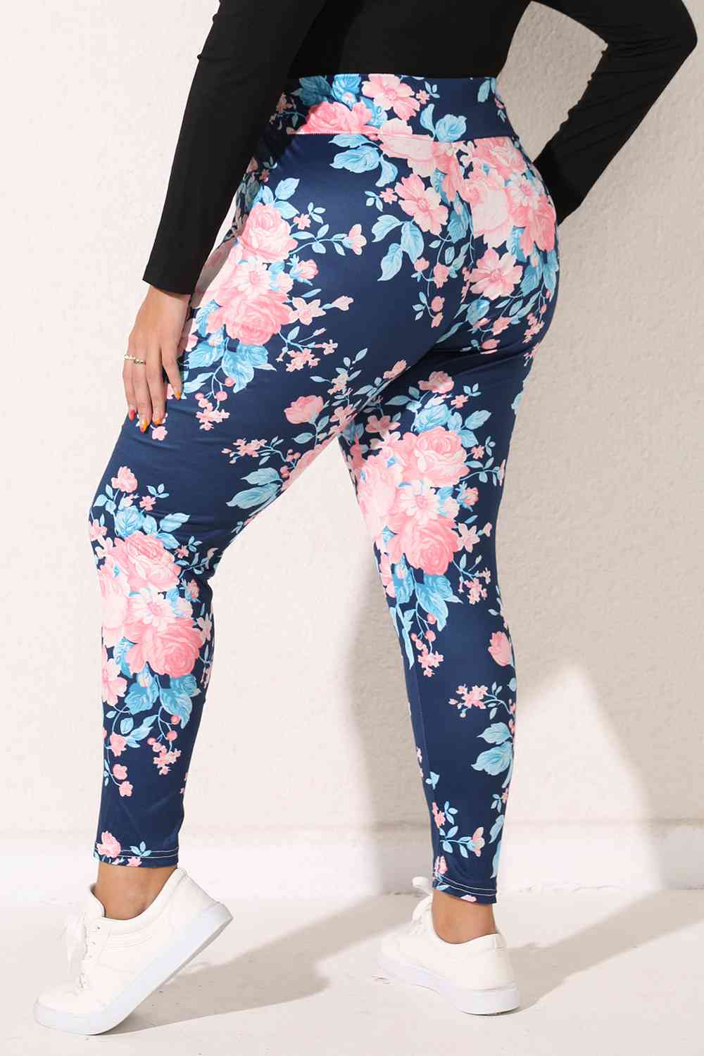 Plus Size Floral Print Legging BLUE ZONE PLANET