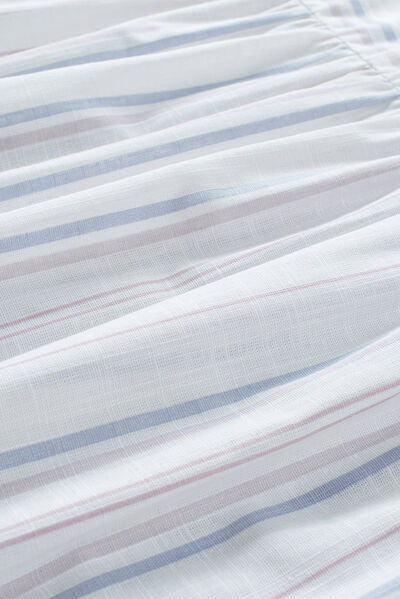Blue Zone Planet | Striped Notched Short Sleeve T-Shirt BLUE ZONE PLANET