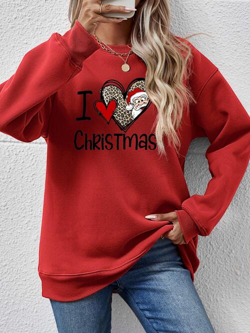 CHRISTMAS Graphic Round Neck Sweatshirt BLUE ZONE PLANET