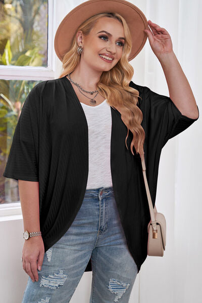 Blue Zone Planet | Plus Size Ribbed Cocoon Cover Up BLUE ZONE PLANET