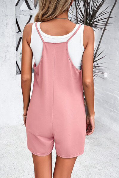 Spaghetti Strap Romper with Pockets Trendsi