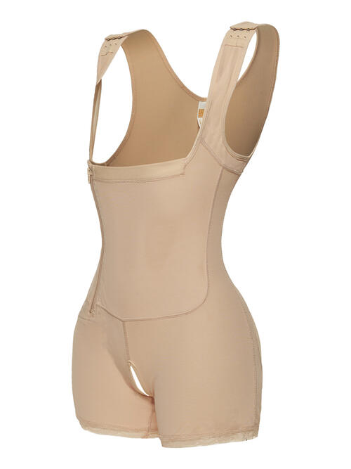 Full Size Side Zip Up Wide Strap Shapewear BLUE ZONE PLANET