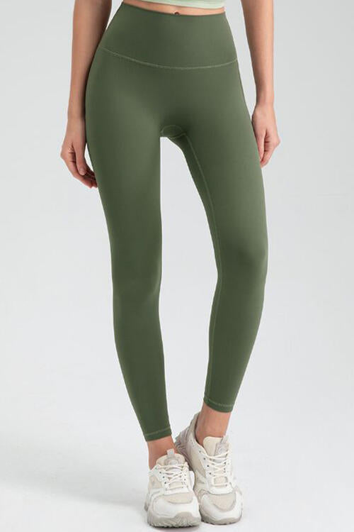 Wide Waistband High Waist Sport Leggings BLUE ZONE PLANET