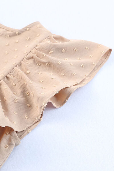 Blue Zone Planet |  Swiss Dot Ruffled Round Neck Tank BLUE ZONE PLANET