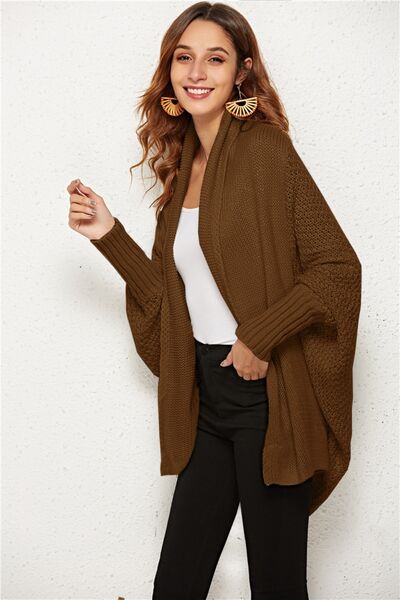 Open Front Batwing Sleeve Cardigan BLUE ZONE PLANET