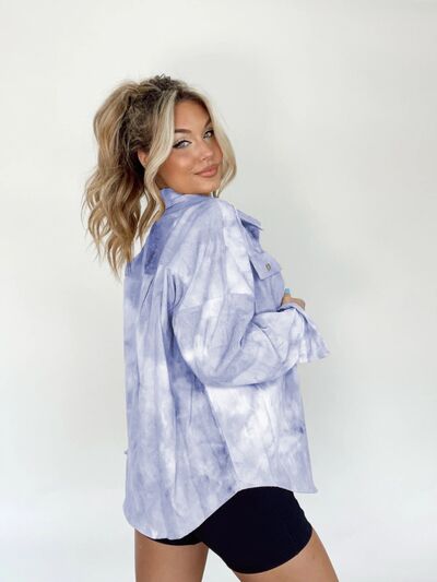 Blue Zone Planet | Tie-Dye Button Up Long Sleeve Shirt BLUE ZONE PLANET