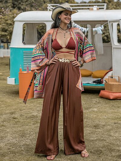 Blue Zone Planet | High Waist Wide Leg Pants BLUE ZONE PLANET
