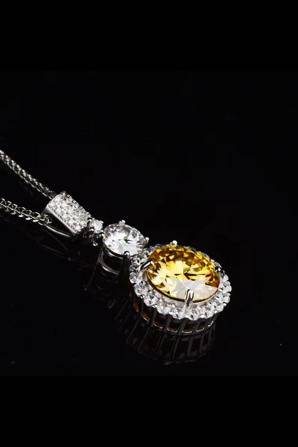 6 Carat Moissanite Pendant Necklace BLUE ZONE PLANET