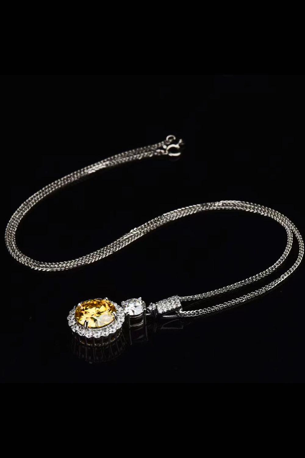 6 Carat Moissanite Pendant Necklace BLUE ZONE PLANET