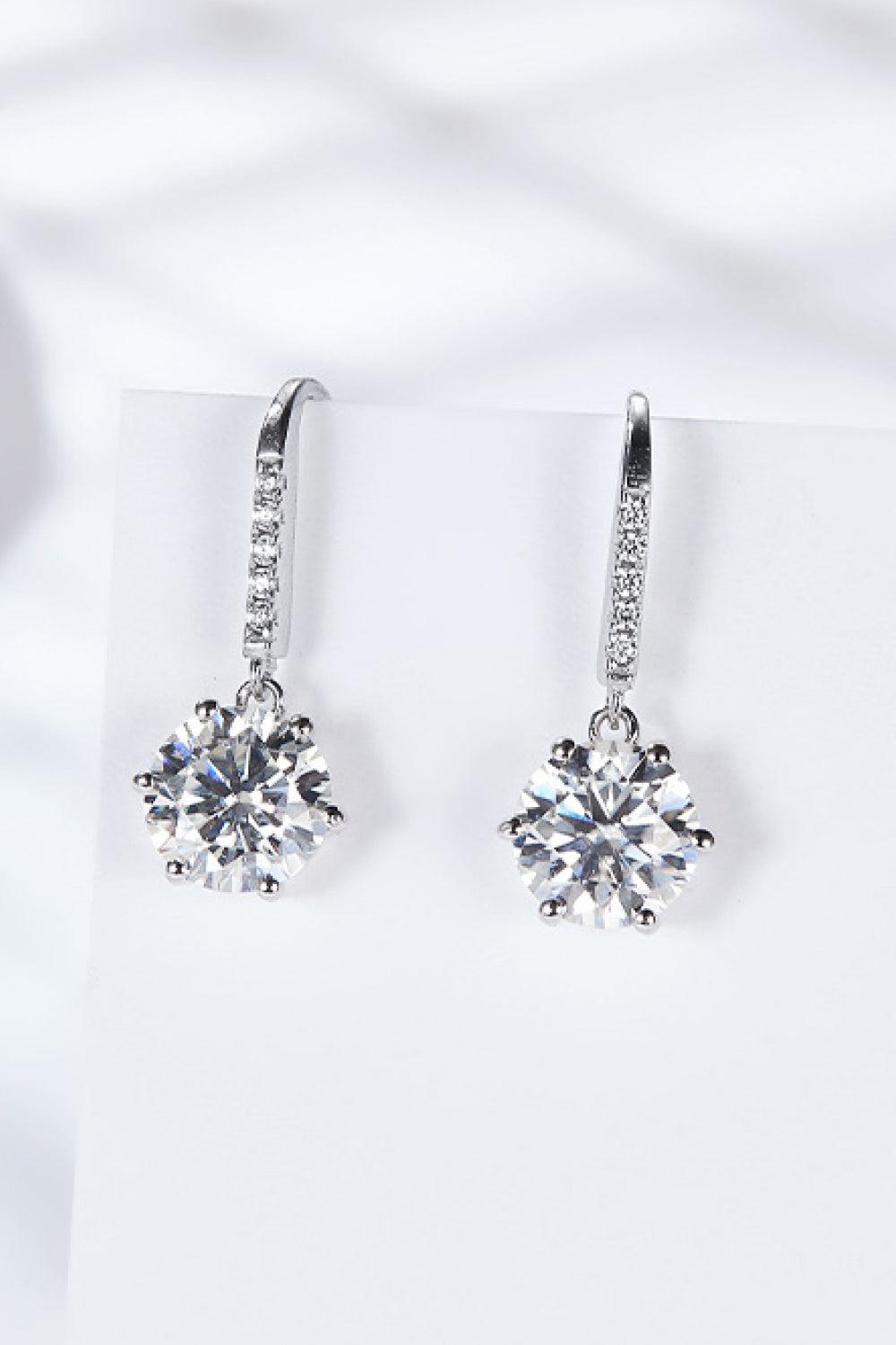 6-Prong Moissanite Drop Earrings BLUE ZONE PLANET