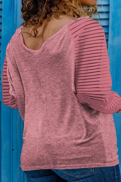 Blue Zone Planet | Plus Size MERRY CHRISTMAS Striped Long Sleeve T-Shirt BLUE ZONE PLANET