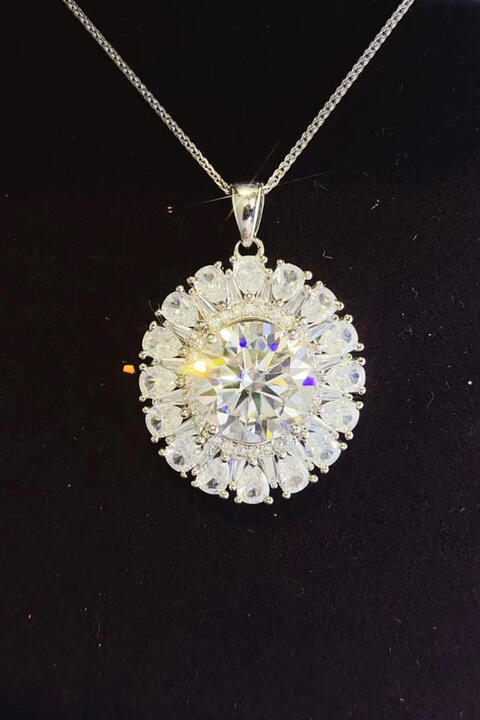 5 Carat Moissanite 925 Sterling Silver Necklace BLUE ZONE PLANET