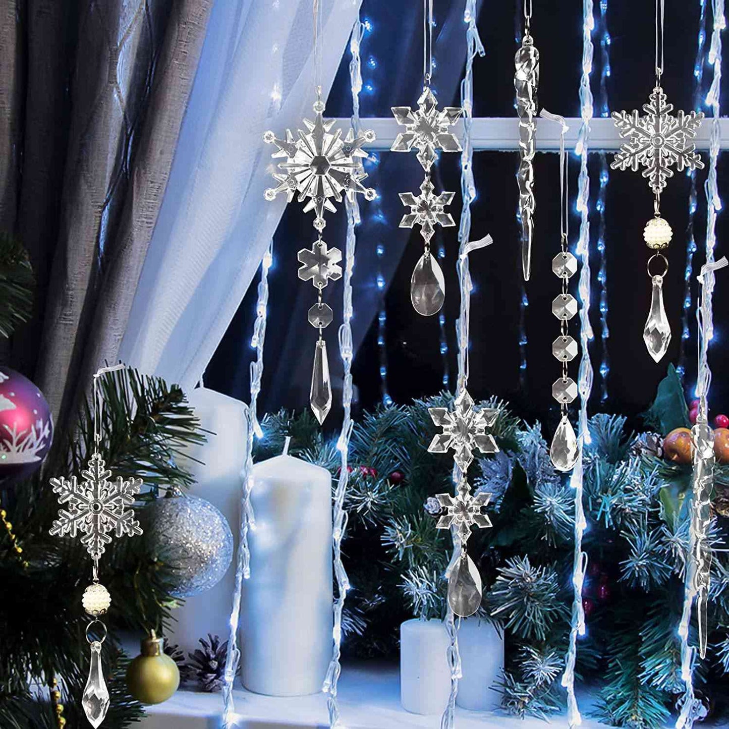 Blue Zone Planet | 10-Piece Acrylic Icicle Ornaments BLUE ZONE PLANET