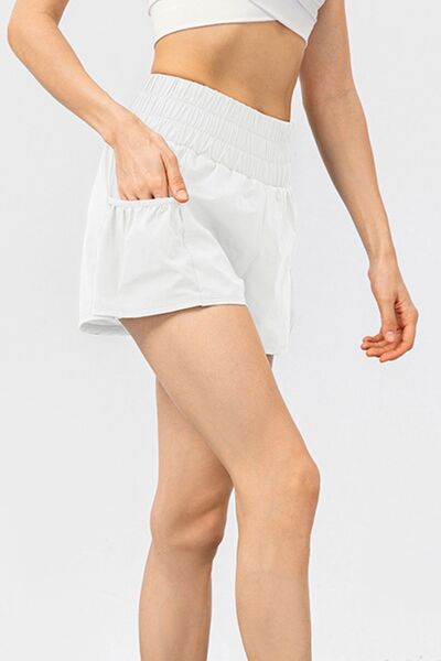 Blue Zone Planet | Elastic Waist Pocketed Active Shorts BLUE ZONE PLANET