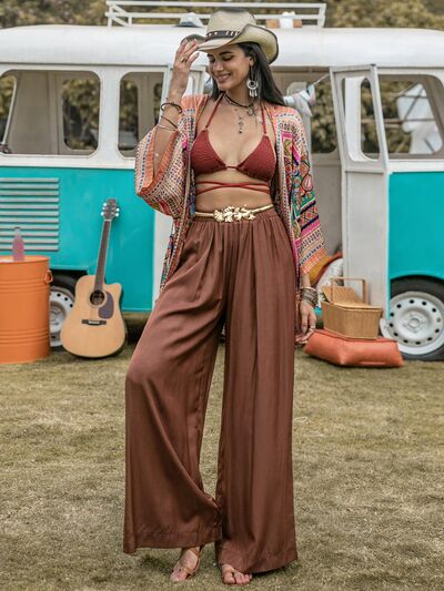 Blue Zone Planet | High Waist Wide Leg Pants BLUE ZONE PLANET