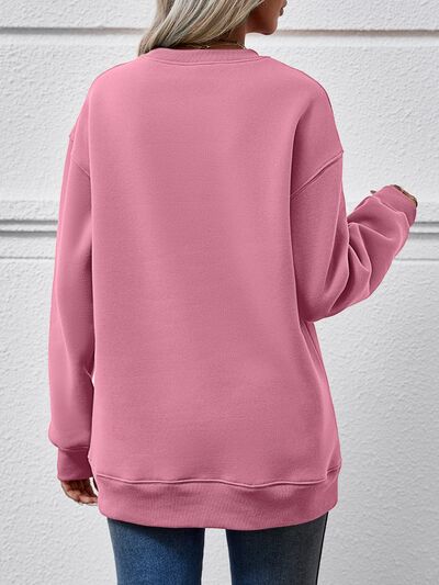 Blue Zone Planet | MERRY CHRISTMAS Round Neck Long Sleeve Sweatshirt BLUE ZONE PLANET