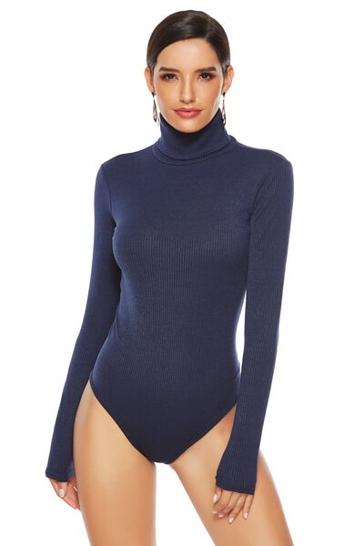 Blue Zone Planet | Ribbed Turtleneck Long Sleeve Bodysuit BLUE ZONE PLANET