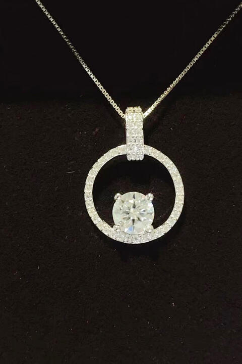 1 Carat Moissanite 925 Sterling Silver Necklace BLUE ZONE PLANET