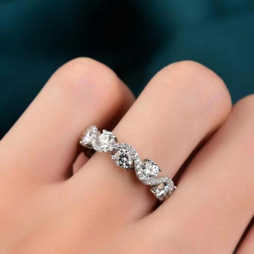 Moissanite 925 Sterling Silver Ring BLUE ZONE PLANET
